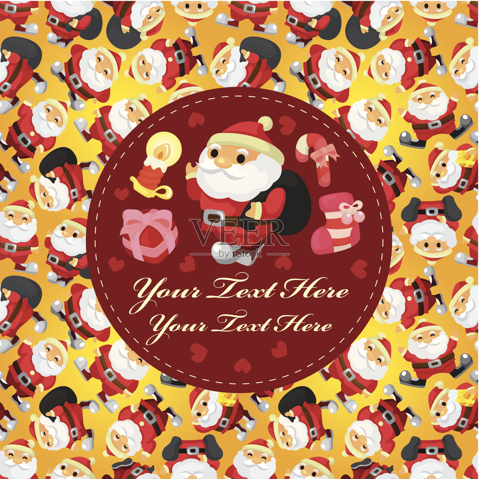 可爱的圣诞贺卡插画图片素材