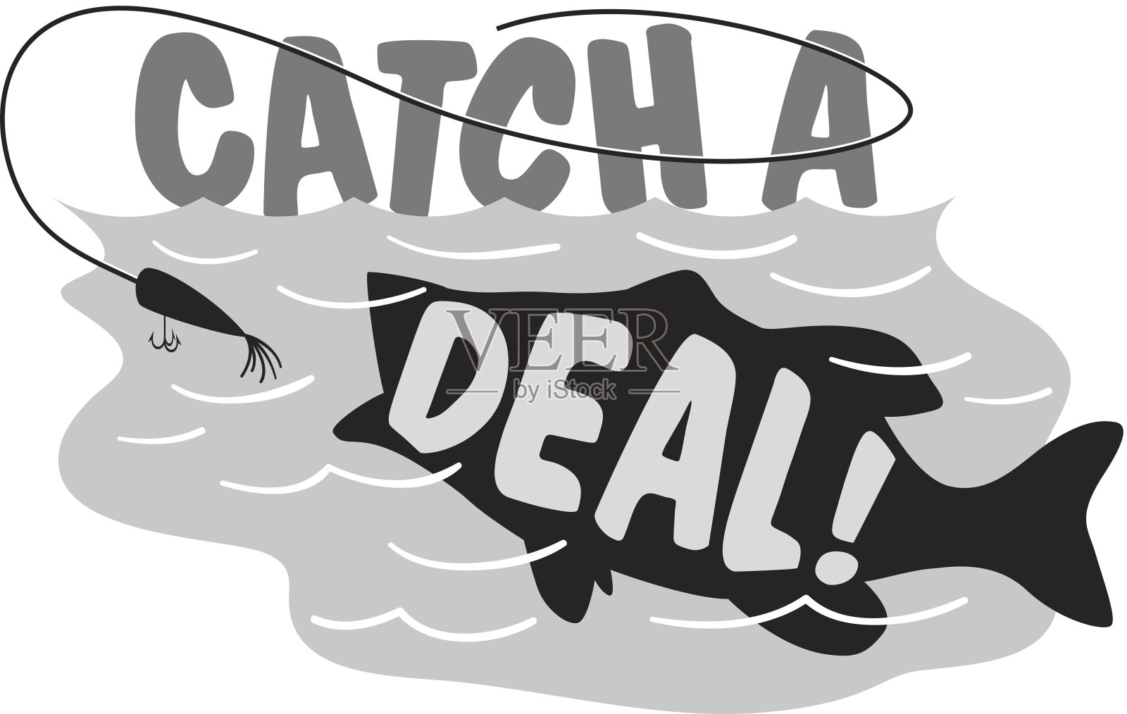 抓住交易的标题插画图片素材