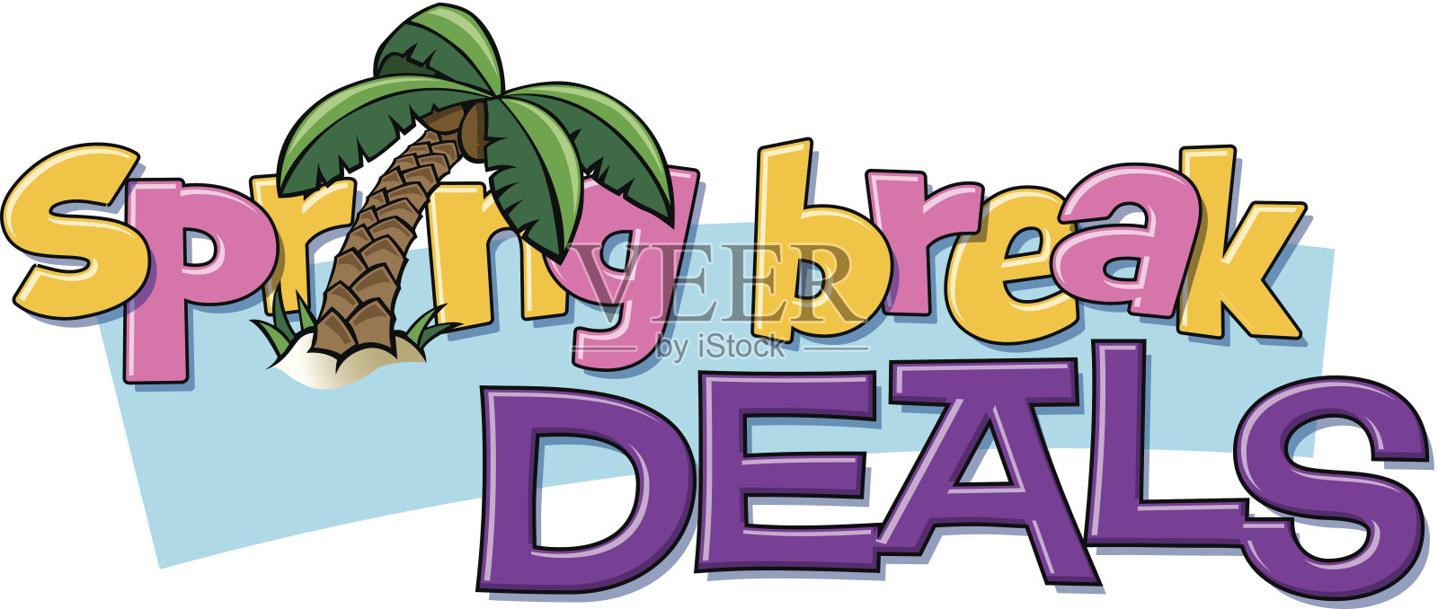 春假标题插画图片素材