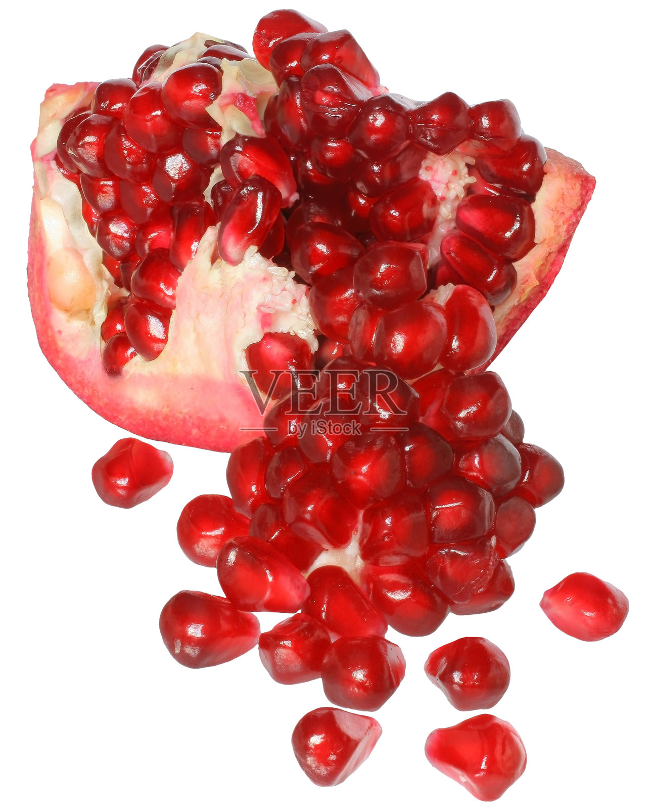 石榴切成散粒状照片摄影图片