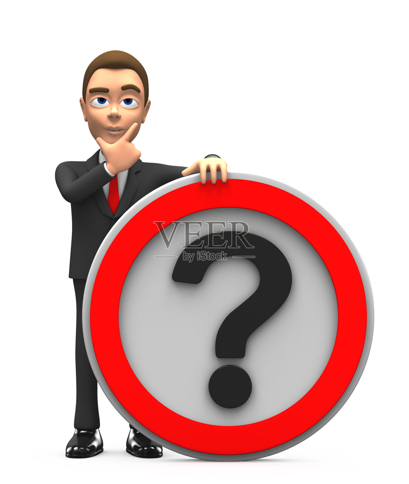 一个带问号的商人照片摄影图片