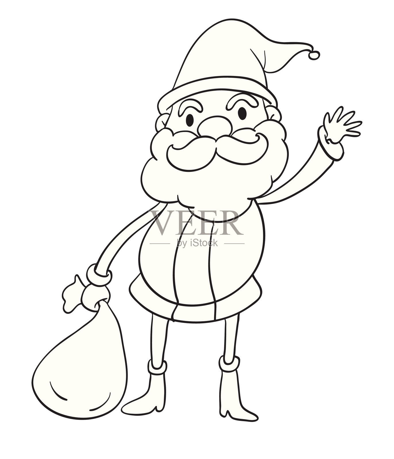圣诞老人的草图插画图片素材