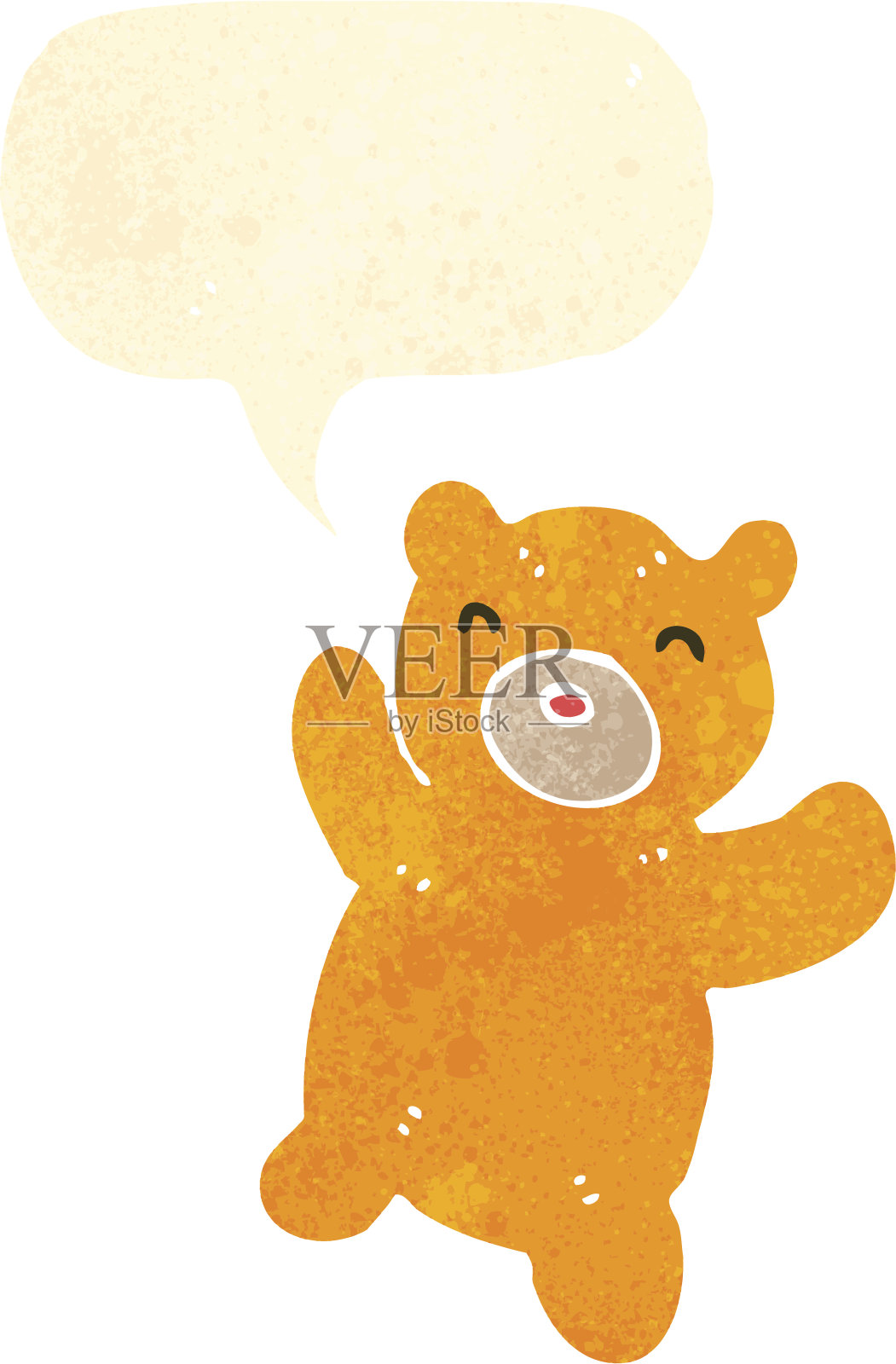 复古卡通泰迪熊插画图片素材