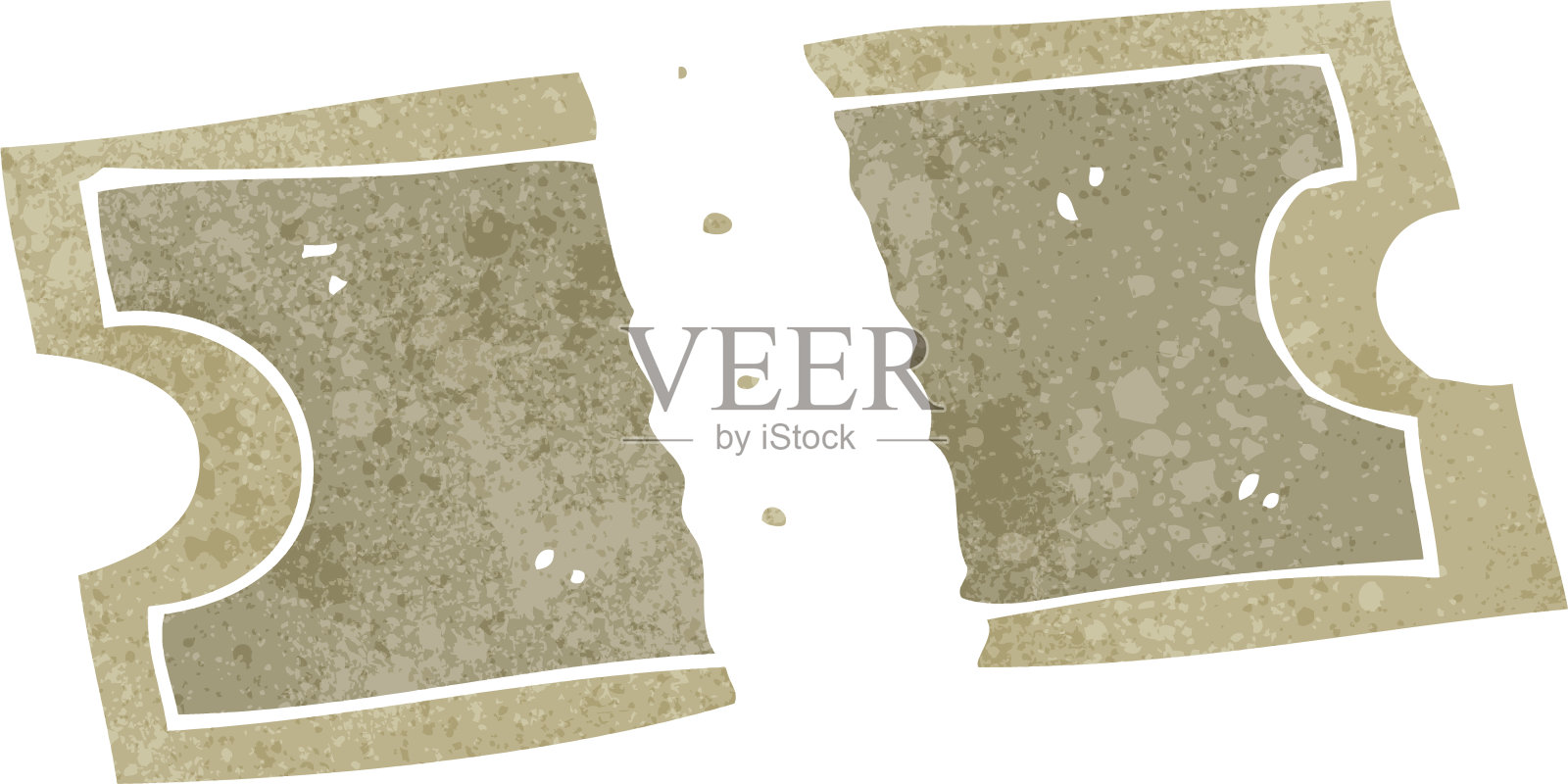 复古卡通旧票插画图片素材