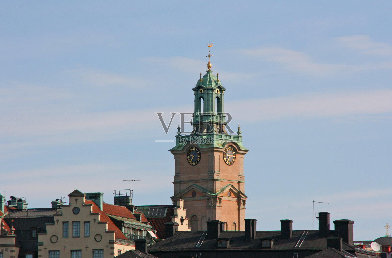 老城区的斯德哥尔摩大教堂(Storkyrkan)。照片摄影图片