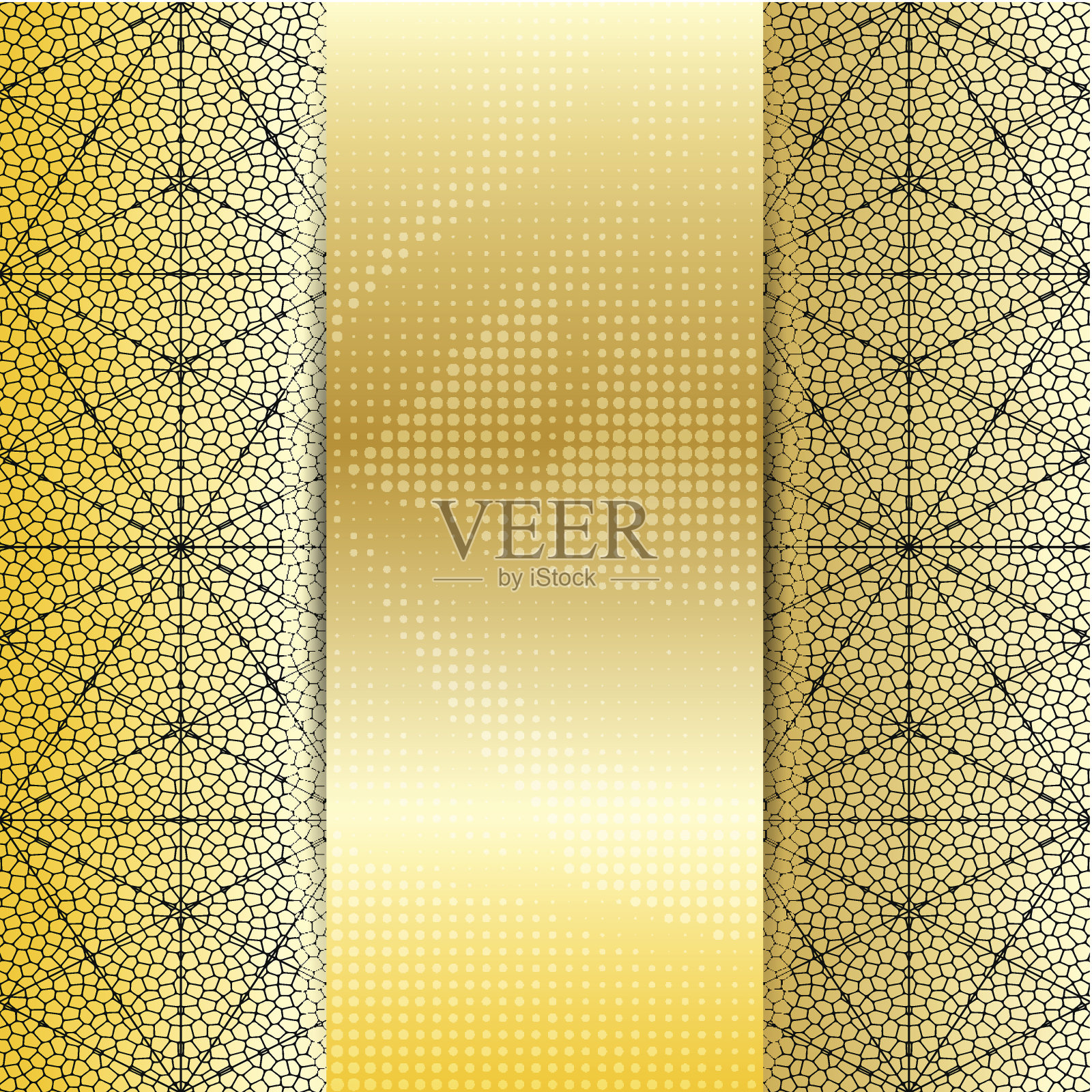 复古卡上的黄金马赛克插画图片素材