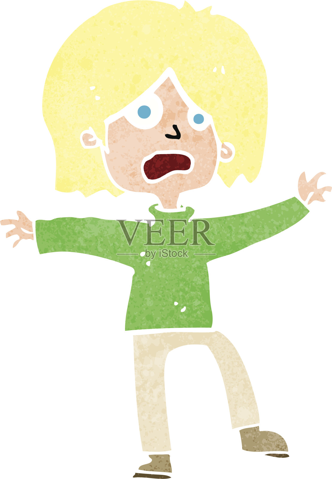 卡通害怕人设计元素图片