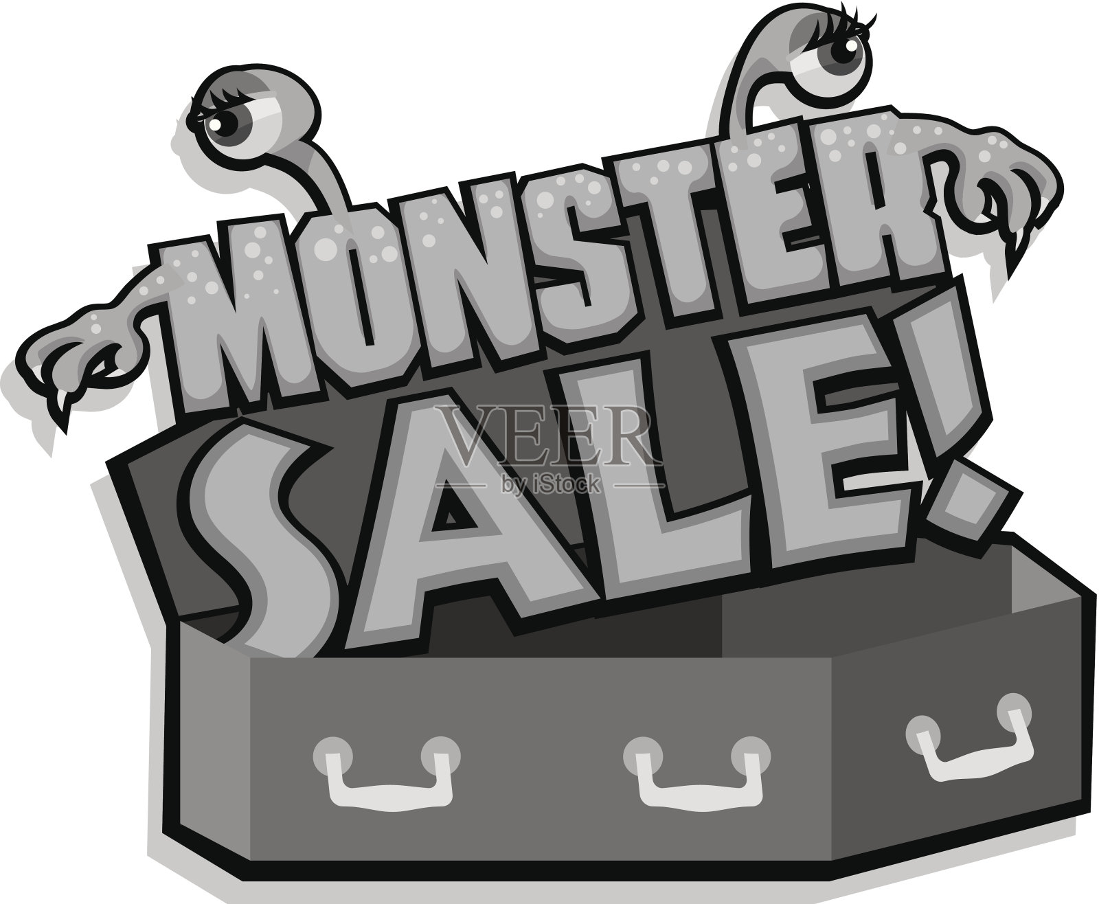 怪物出售标题插画图片素材