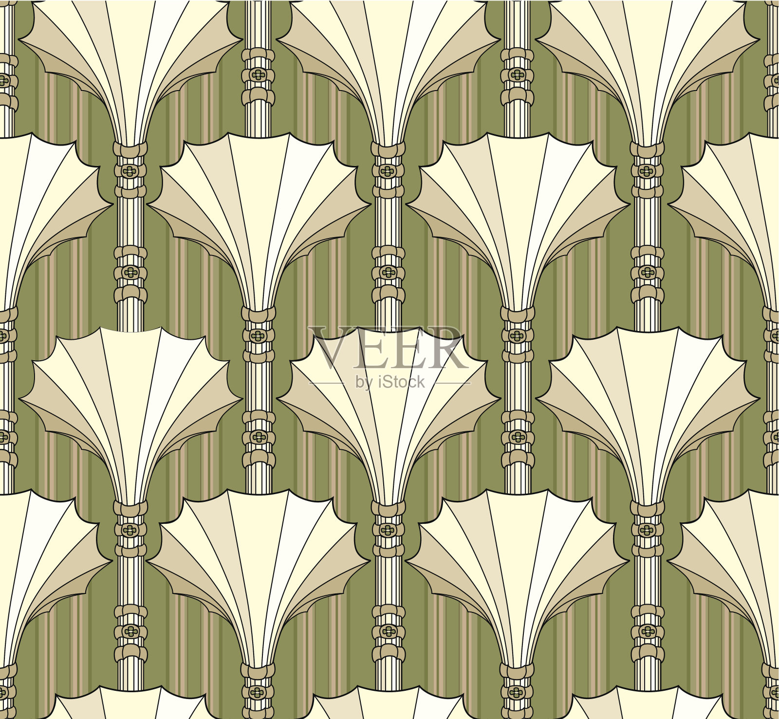 抽象几何复古建筑纹理。插画图片素材