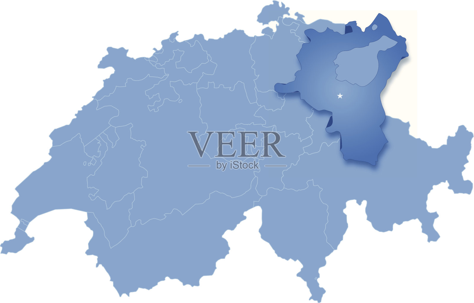 瑞士地图上的圣加仑插画图片素材