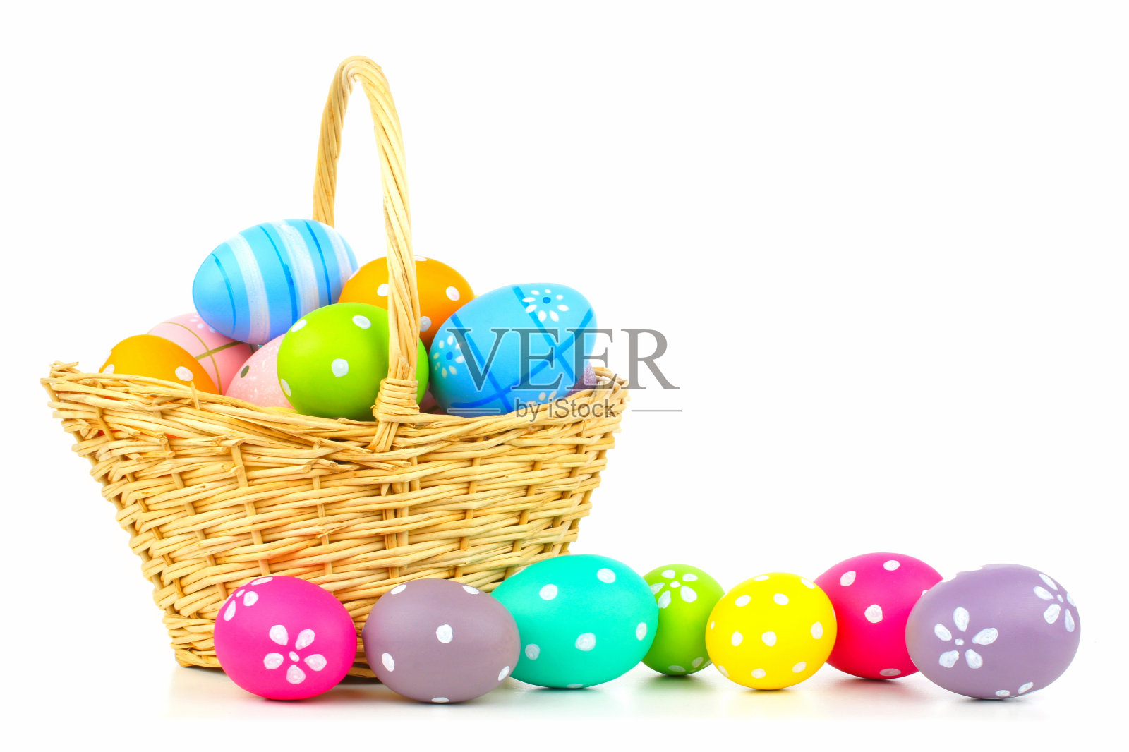 复活节彩蛋篮子照片摄影图片