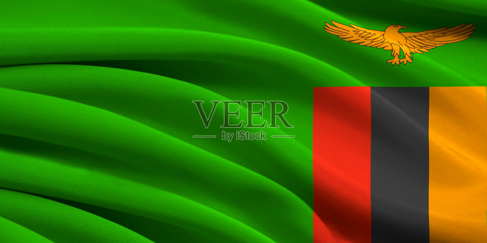 赞比亚旗照片摄影图片