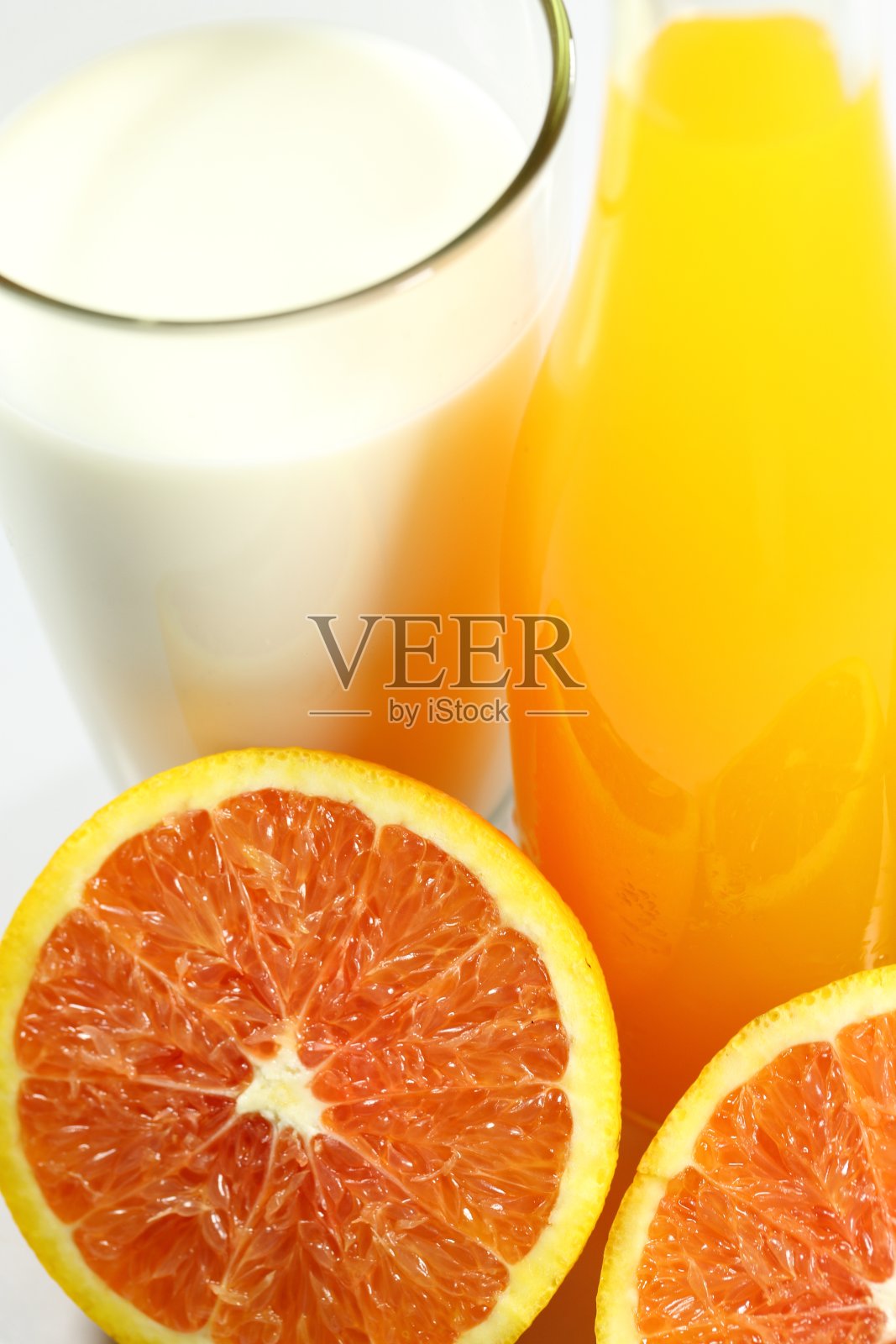 牛奶和橙汁照片摄影图片