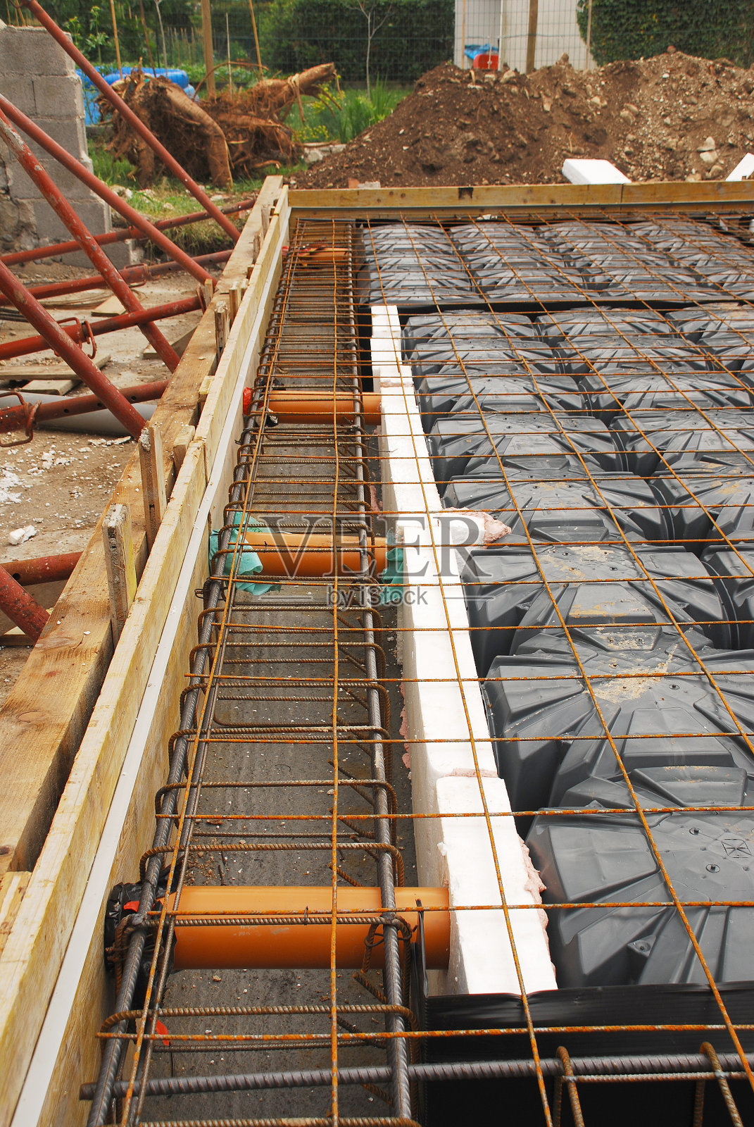 基础工程显示氡通风管道照片摄影图片