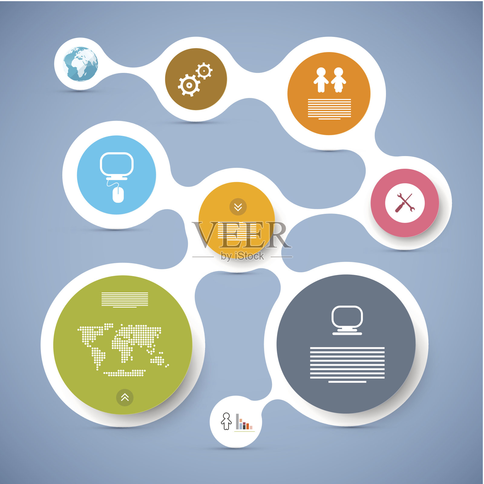 圆形步骤教程,信息图模板插画图片素材