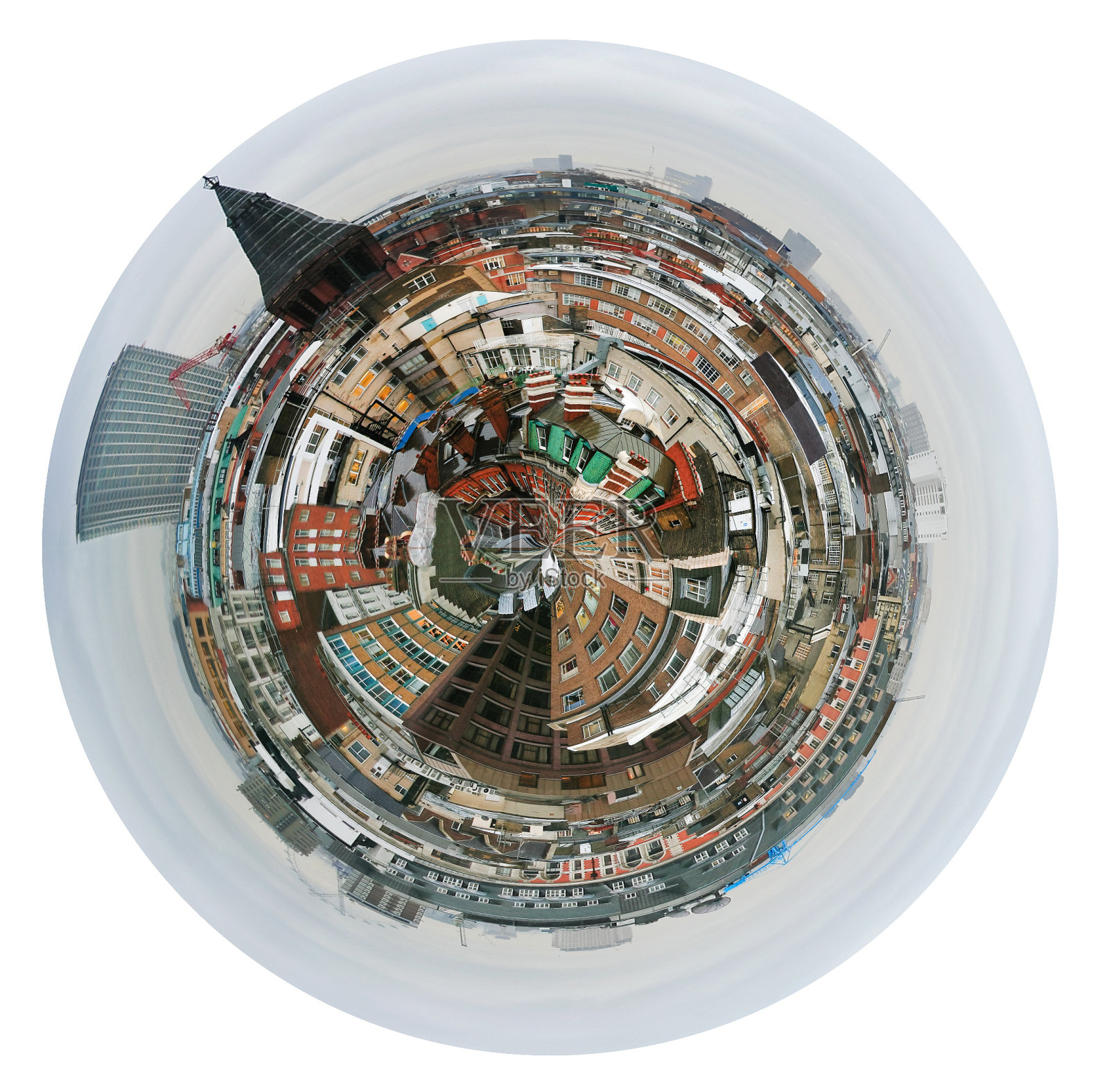 伦敦房屋的球形景观照片摄影图片