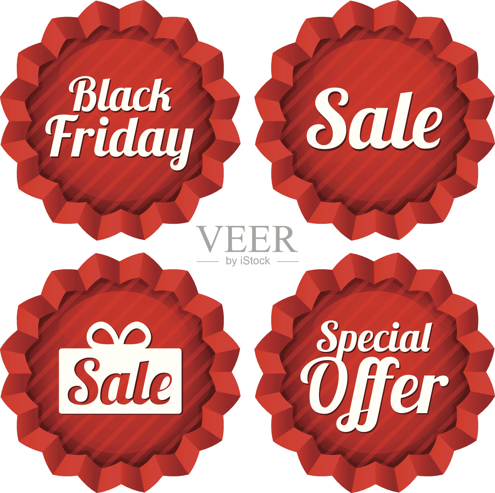 彩色黑色星期五促销特价标签插画图片素材