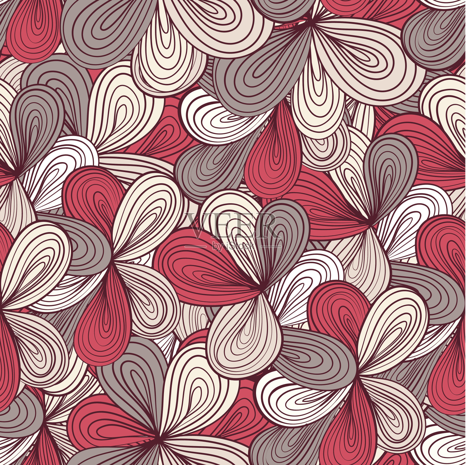 无缝波浪手绘图案,波浪背景插画图片素材