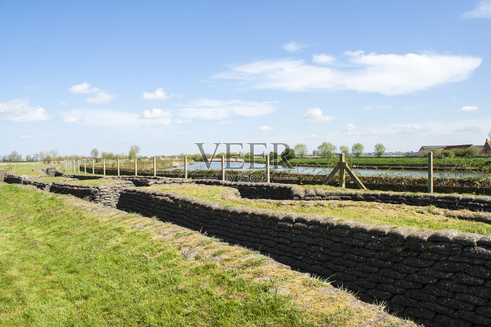 第一次世界大战的德国战壕弗兰德斯战场照片摄影图片