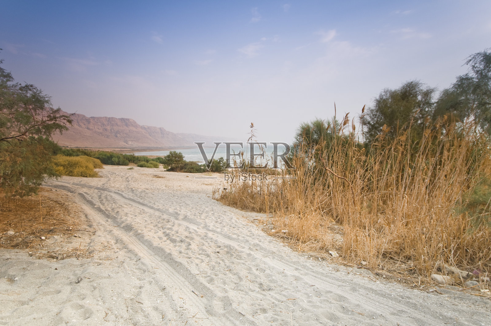 日落时分的死海照片摄影图片