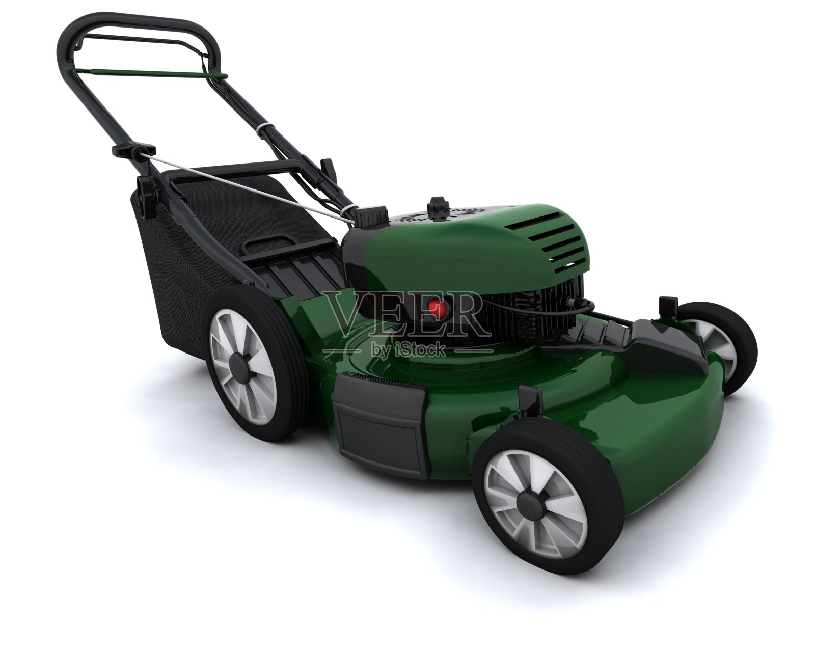 只有一台绿色的割草机照片摄影图片