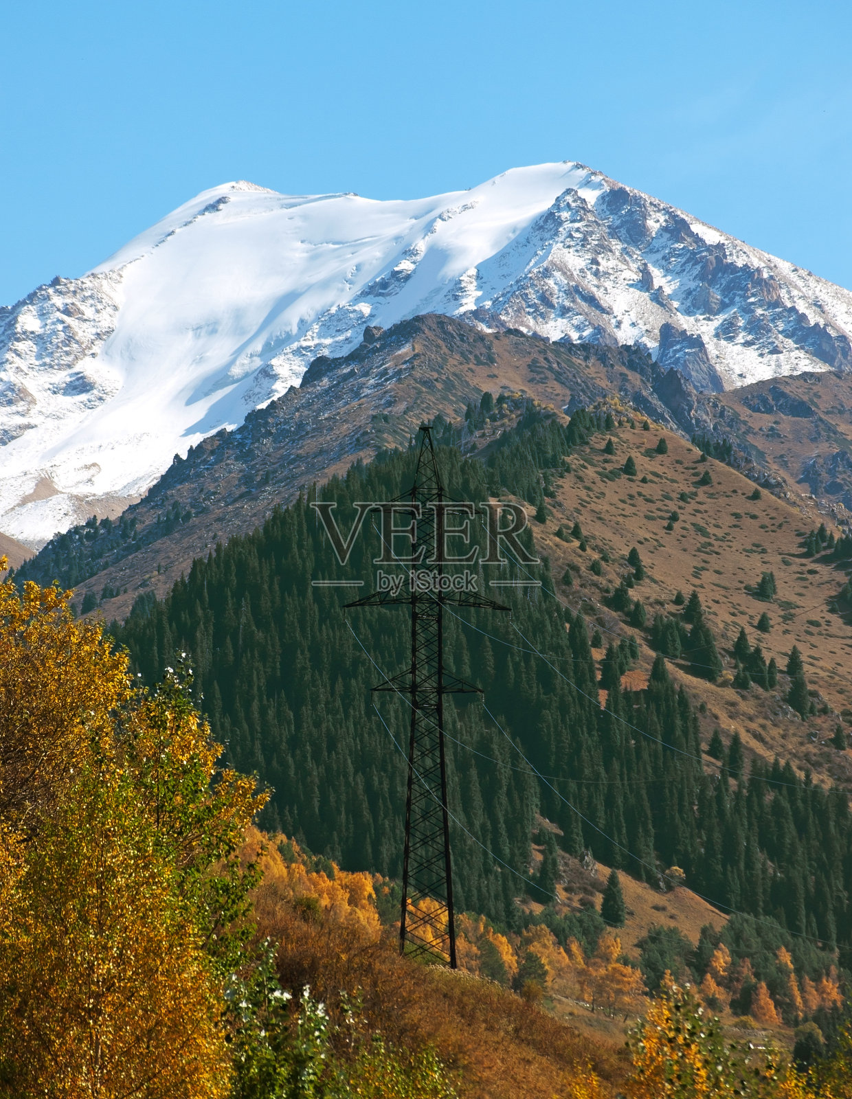 高压电力线路照片摄影图片