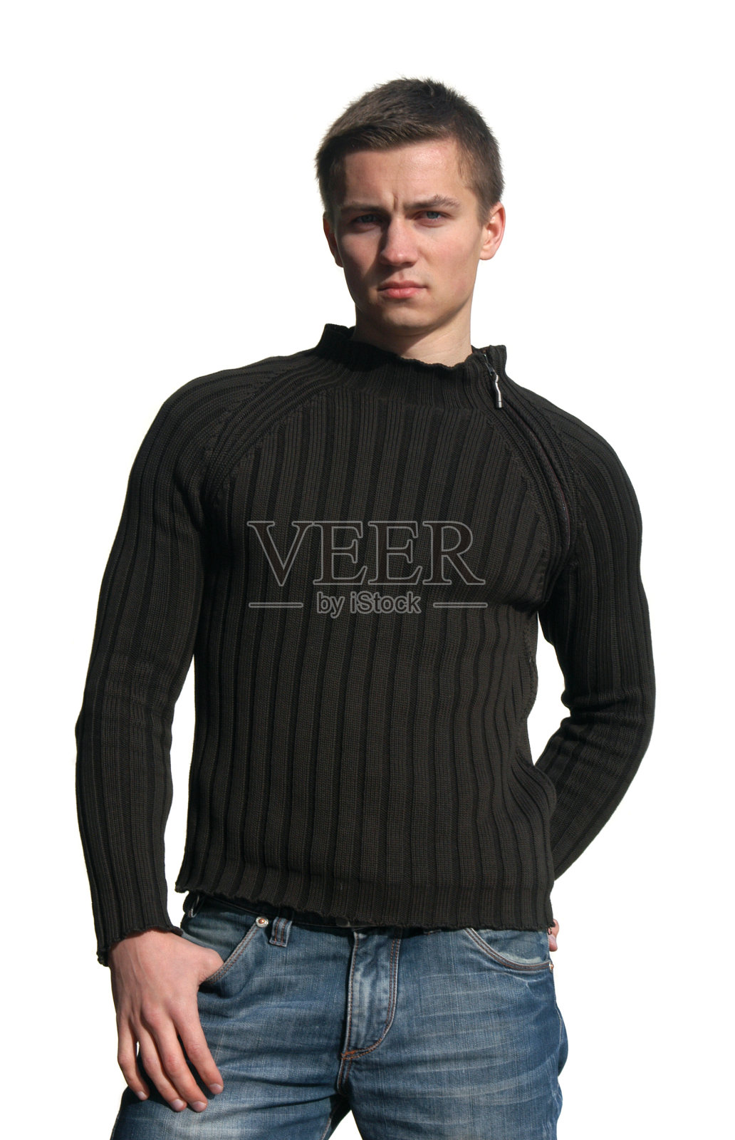 年轻性感的男人孤立在白色照片摄影图片