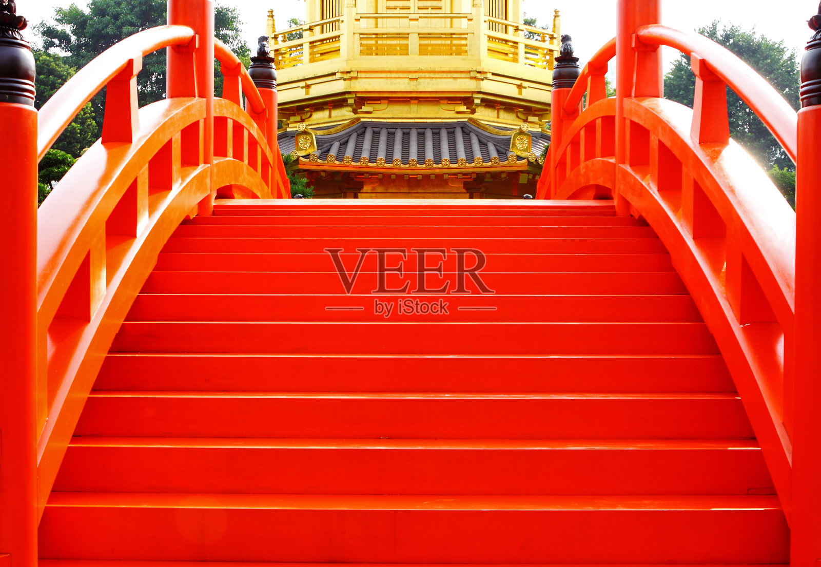 红色的桥照片摄影图片