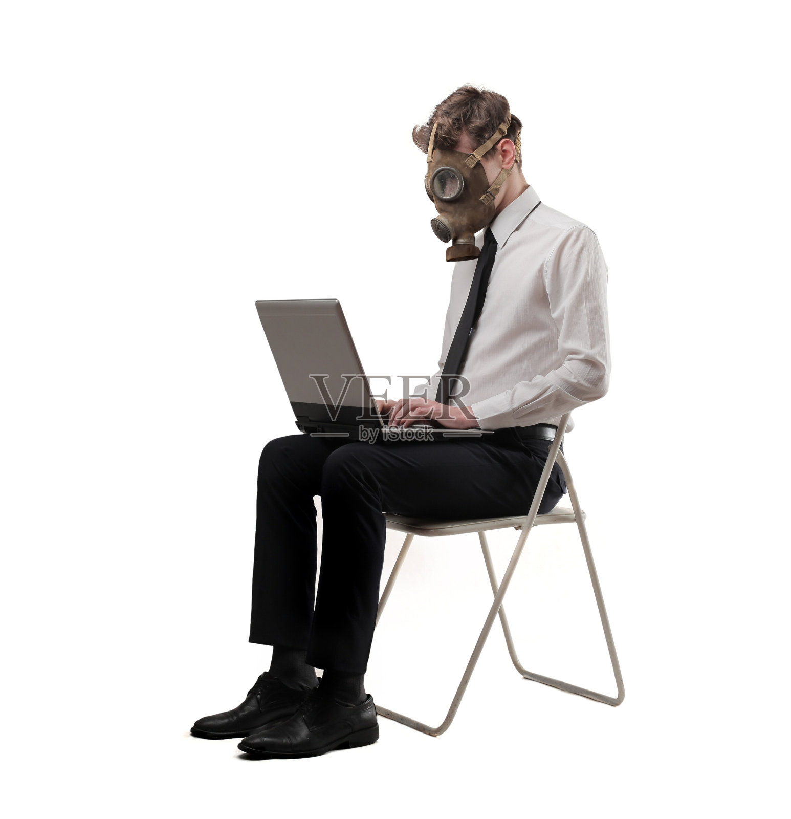 工作时佩戴防毒面具照片摄影图片