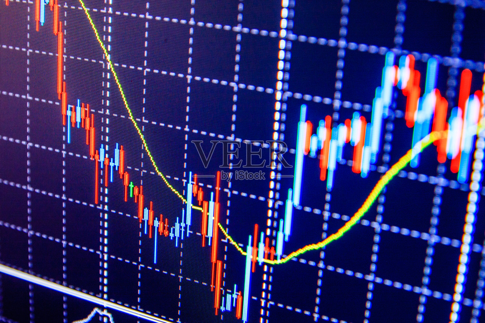 股票市场图表和条形图价格显示照片摄影图片