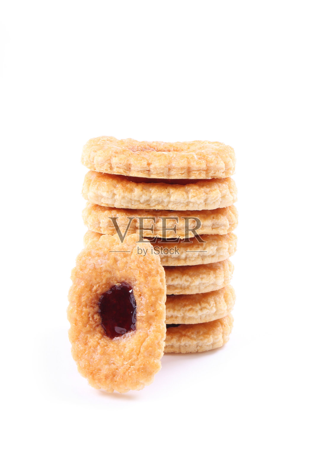 粉饼曲奇孤立在白色背景上照片摄影图片