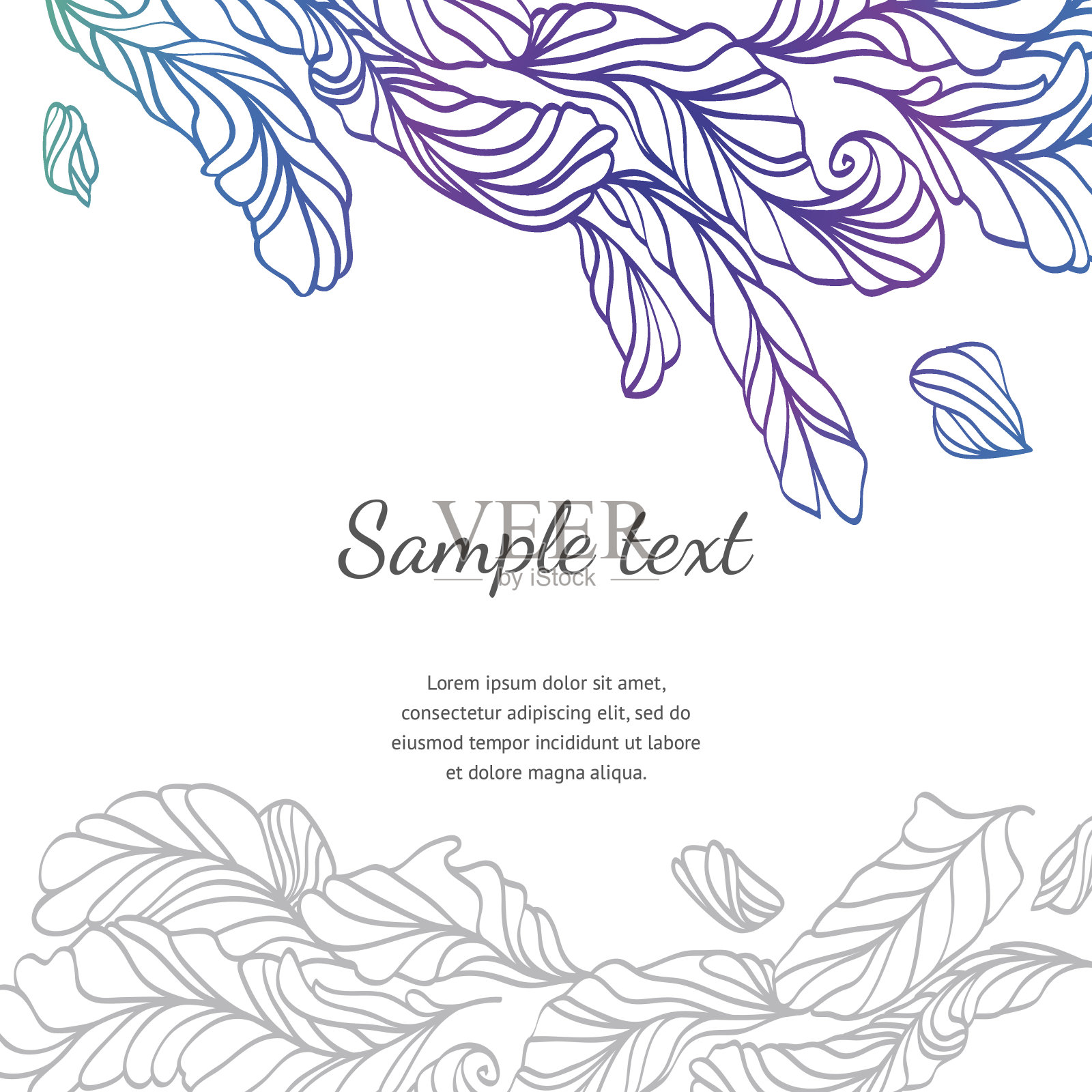 矢量羽毛手绘插图插画图片素材