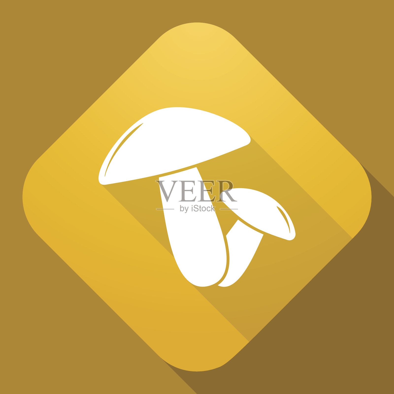 蘑菇的矢量图标有一个长长的阴影插画图片素材