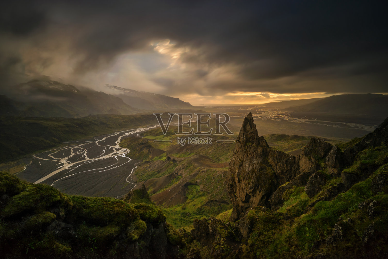 日落时的空中风景照片摄影图片