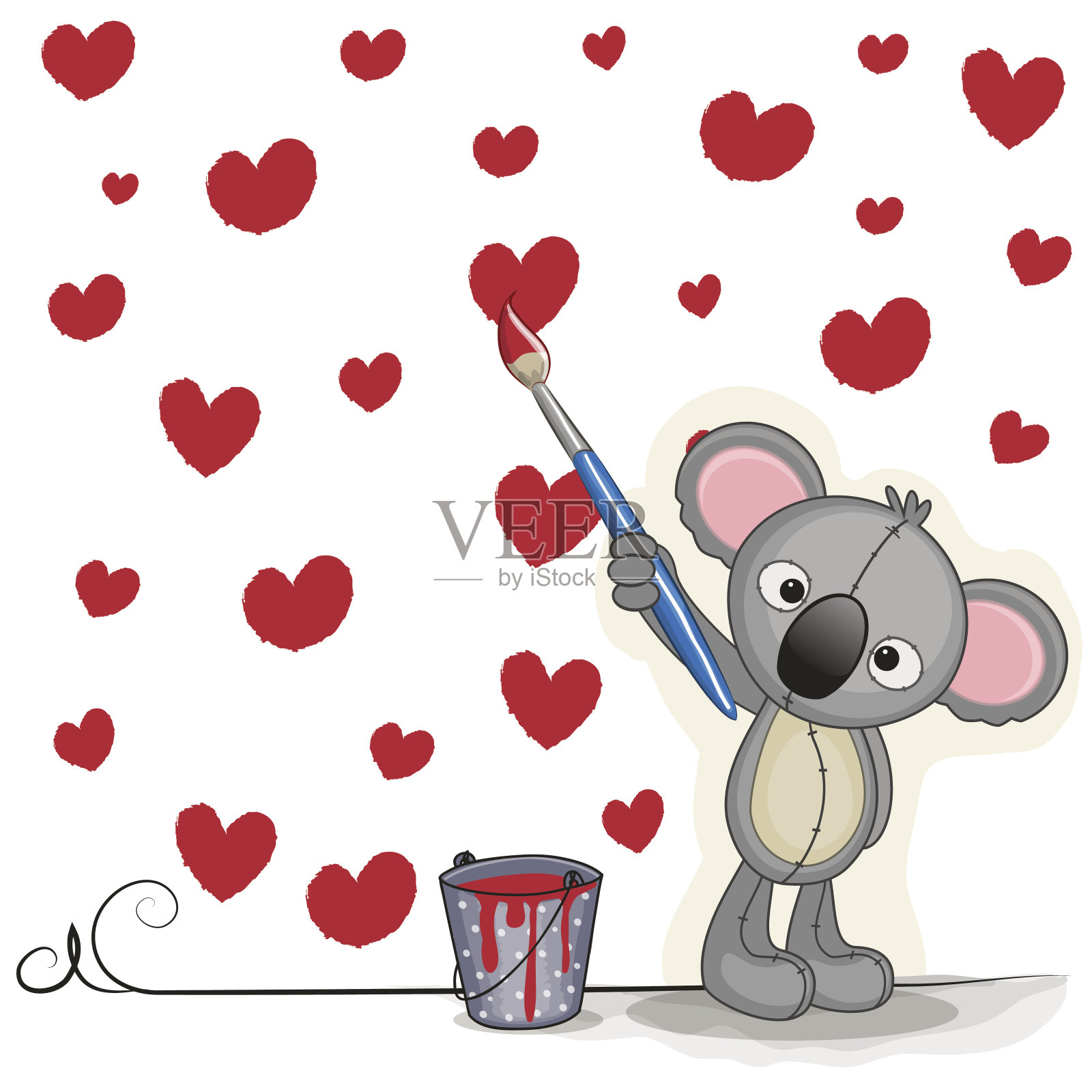 艺术家考拉插画图片素材