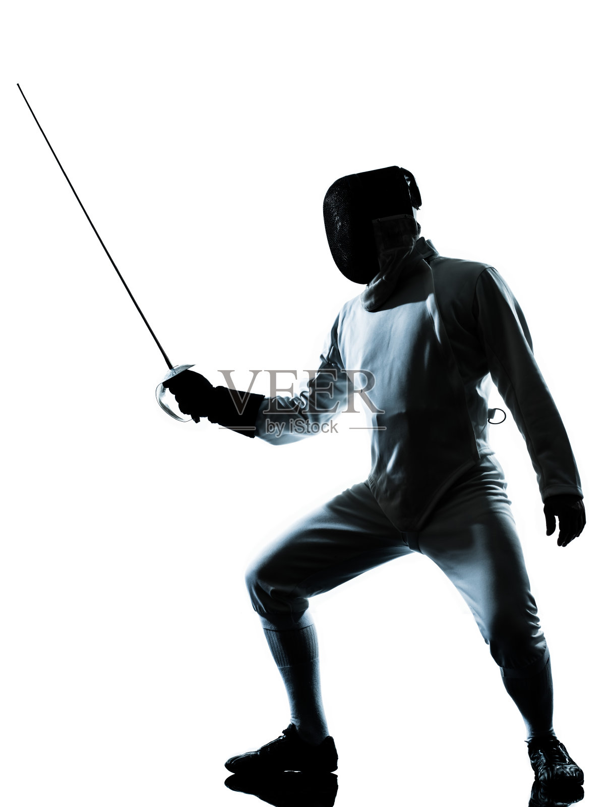 男子击剑轮廓照片摄影图片