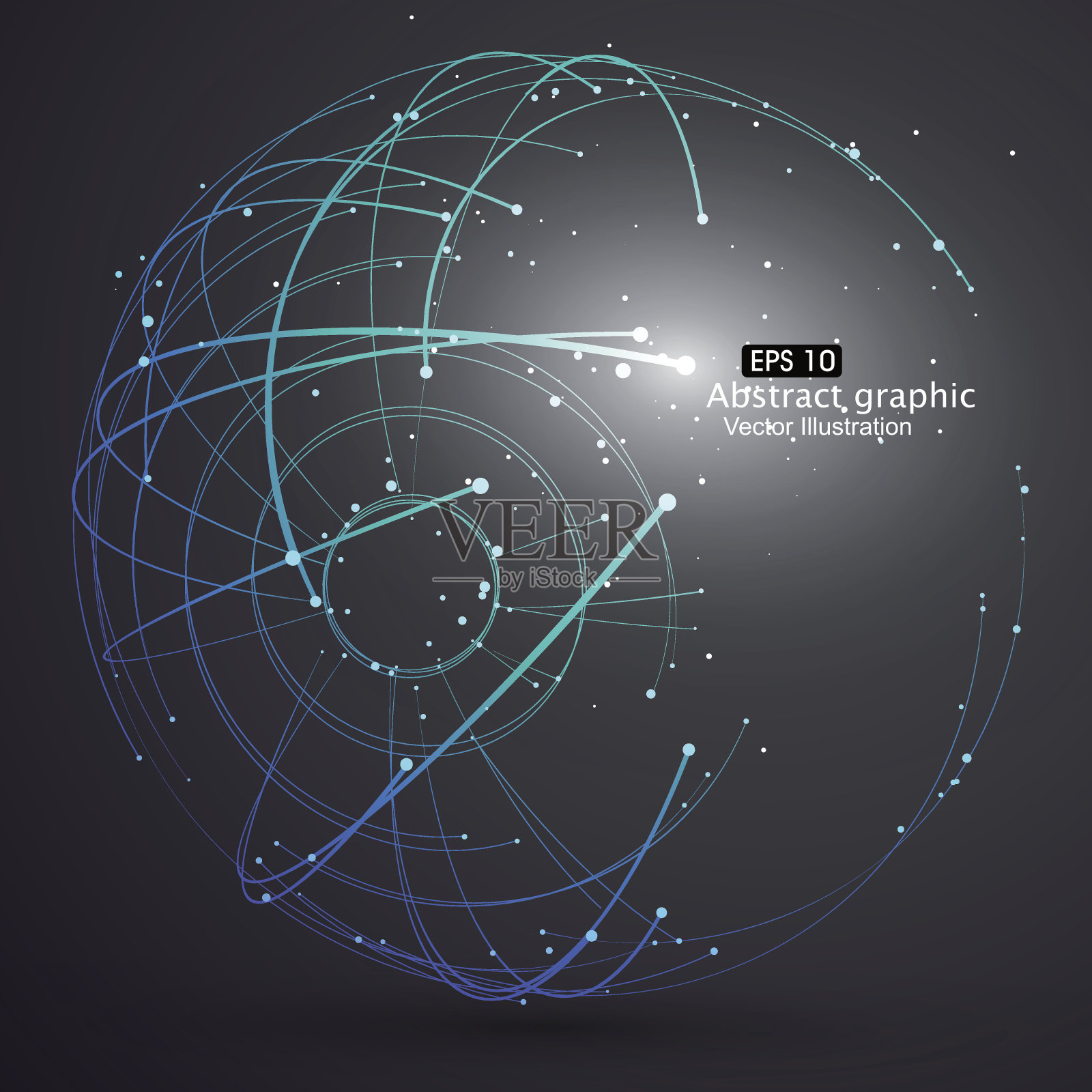 点和曲线构成了球体线框。插画图片素材