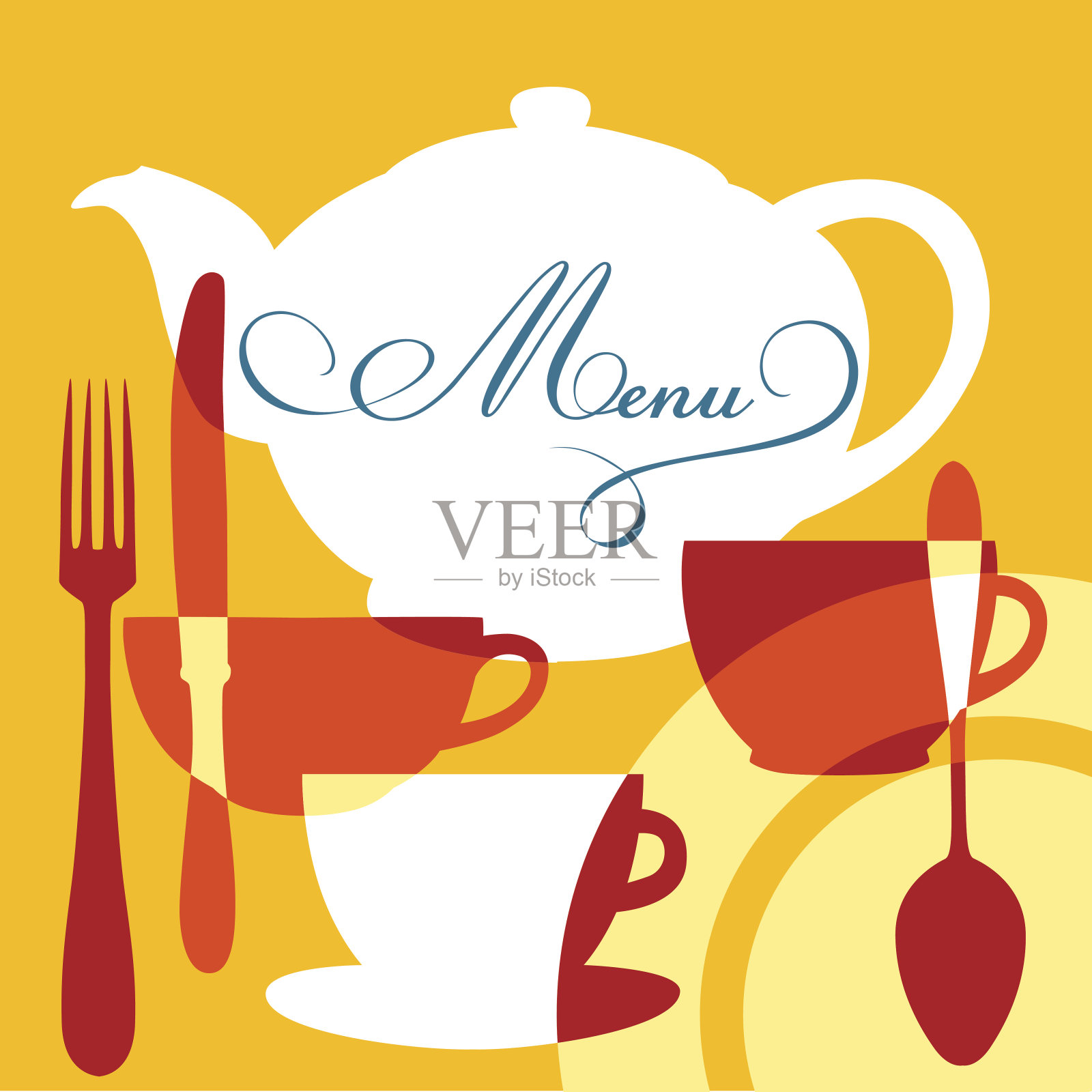 餐厅菜单封面插画图片素材
