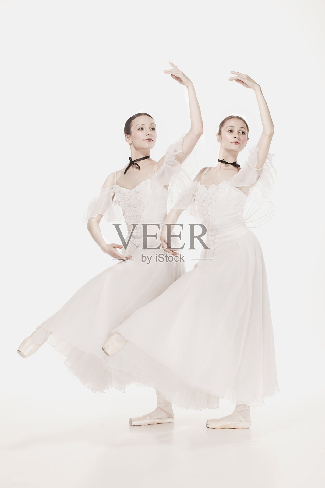 浪漫的美。复古风格的芭蕾舞演员照片摄影图片