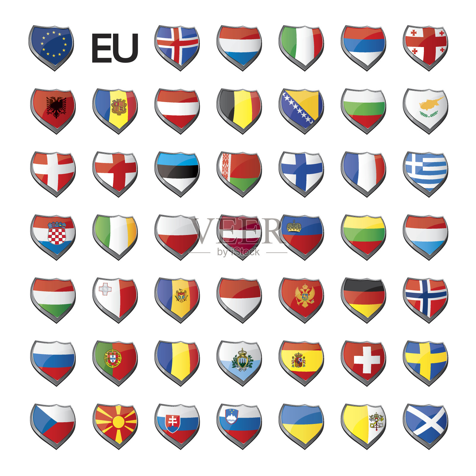 欧洲的盾牌插画图片素材