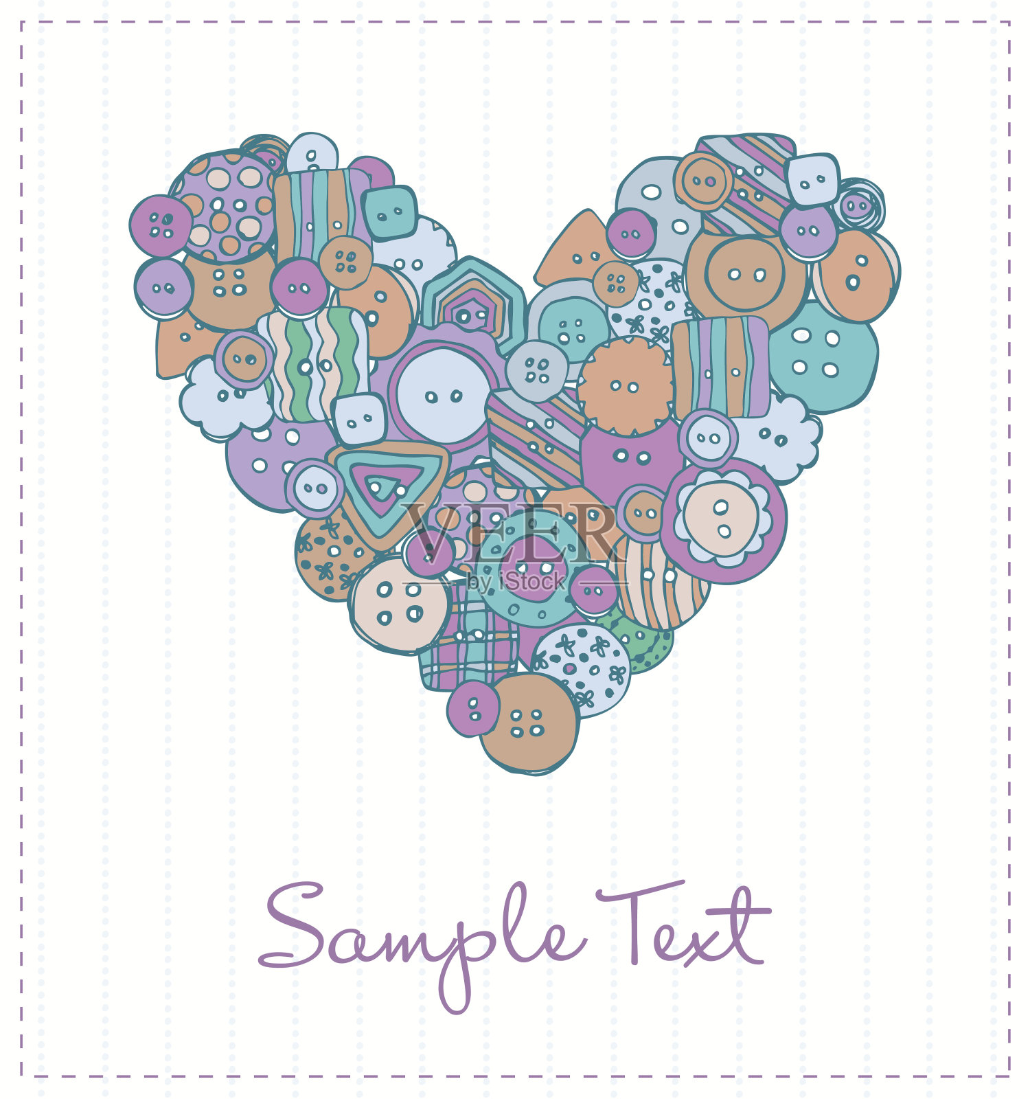 设计模板与手绘装饰按钮插画图片素材