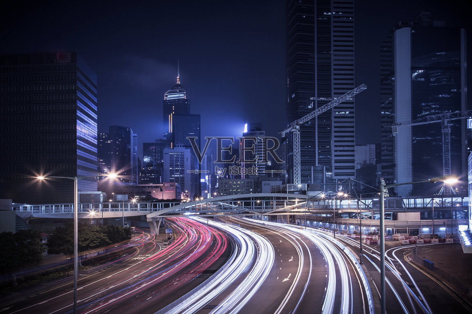 香港中区的夜景照片摄影图片