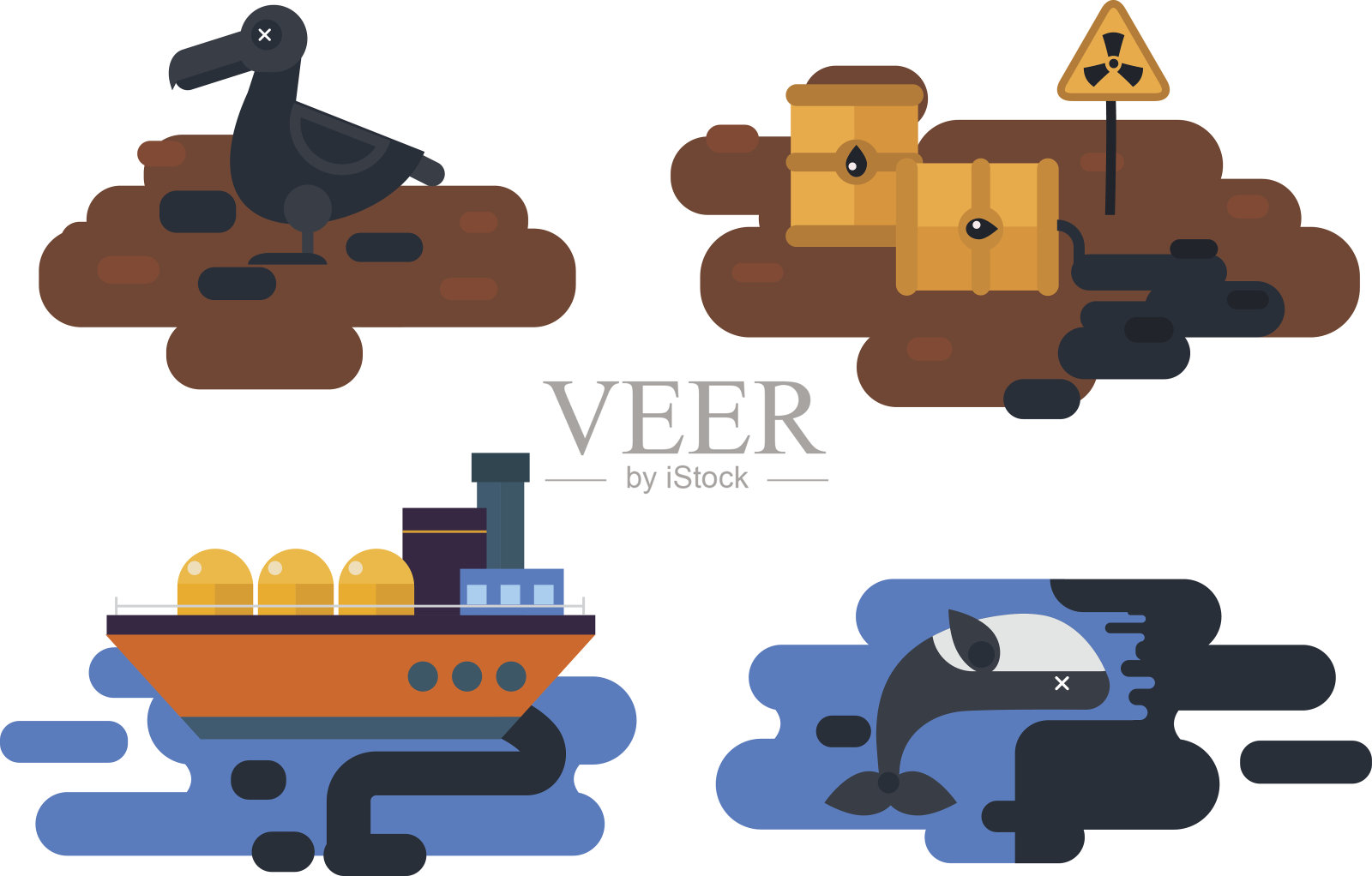 生态问题,环境污染的载体插画图片素材