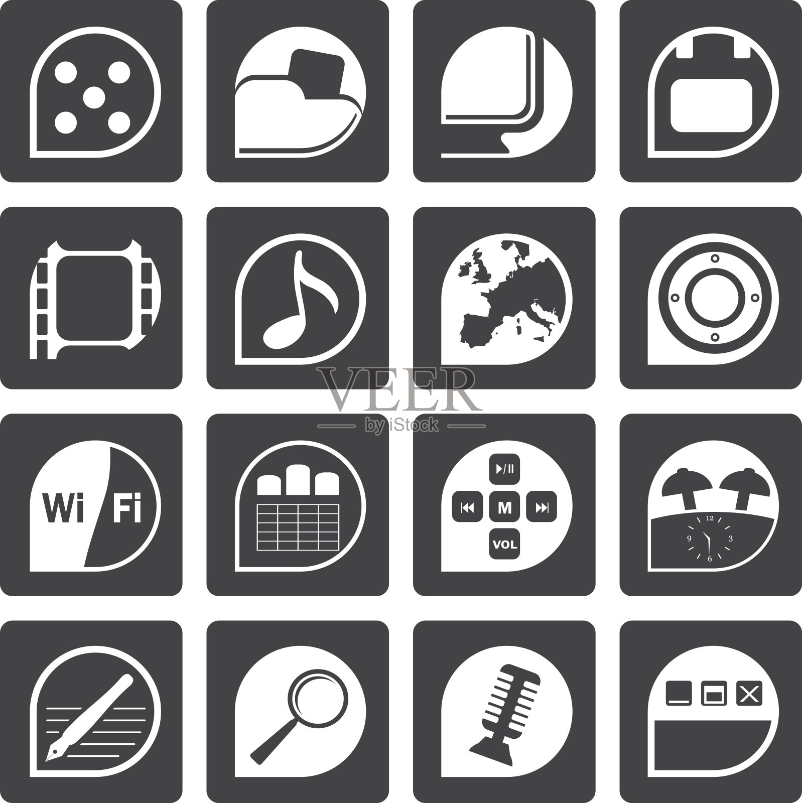 黑色手机性能,互联网和办公室图标图标素材