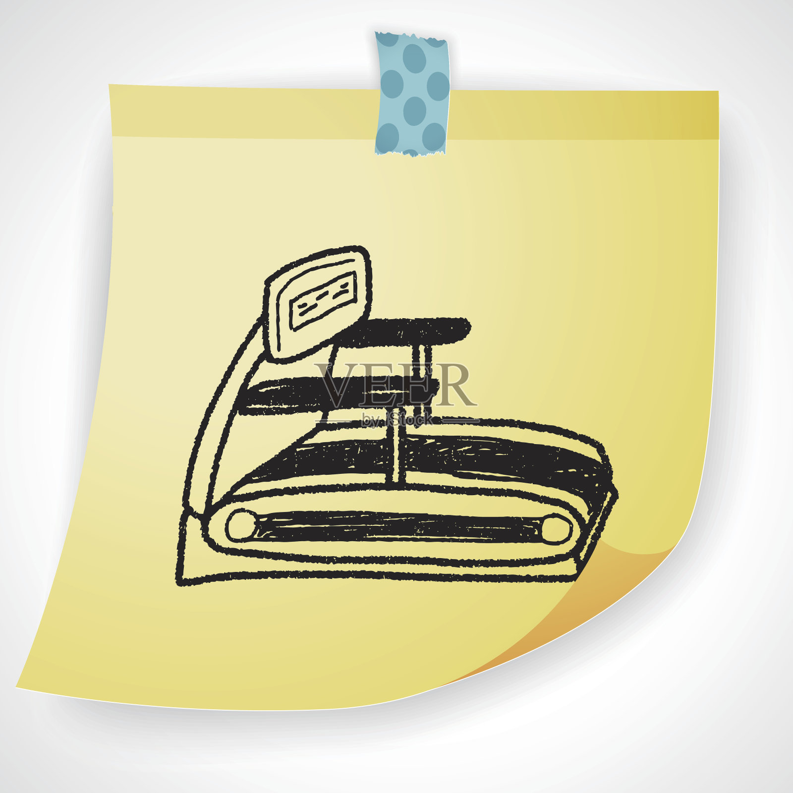 跑步机涂鸦插画图片素材