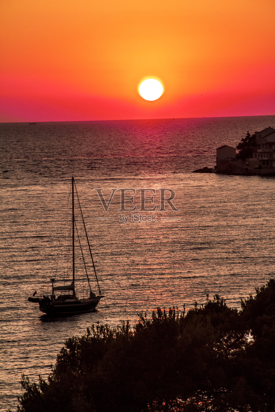 帆船和日落照片摄影图片