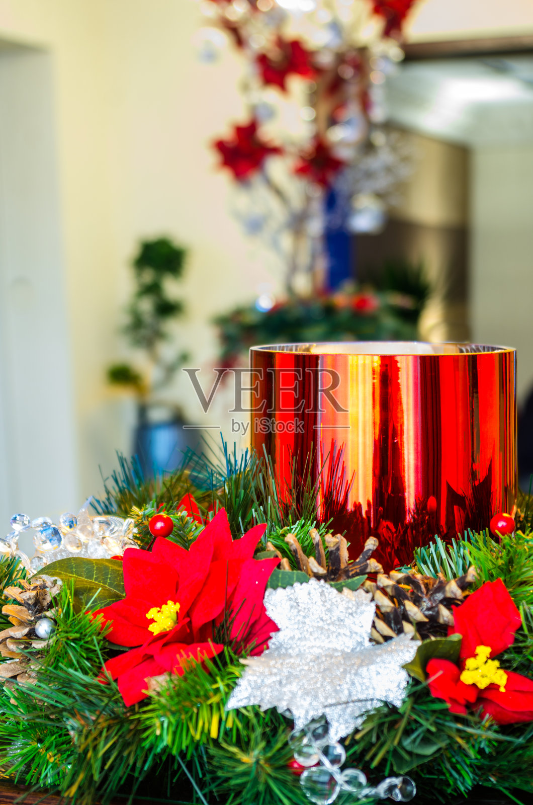 圣诞花环,照片摄影图片