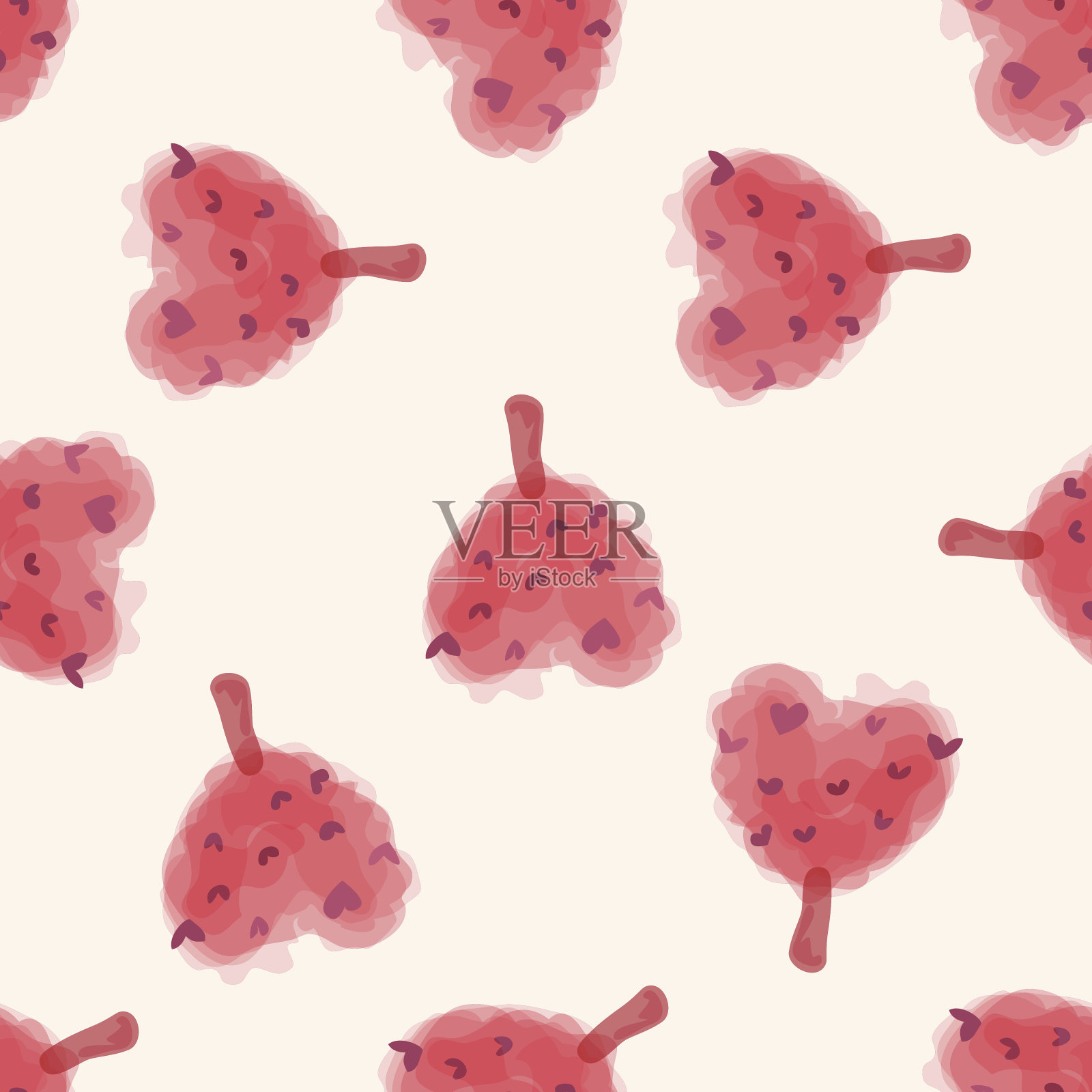 树,卡通无缝图案背景插画图片素材