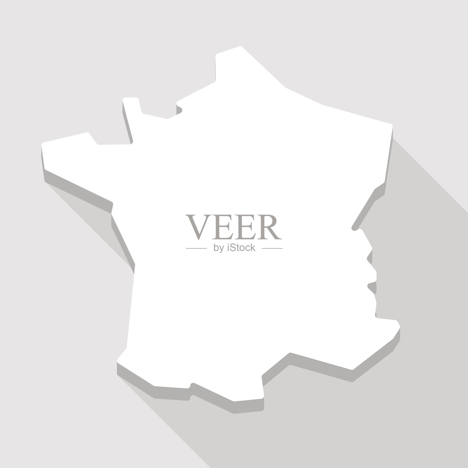 长影法国地图图标插画图片素材