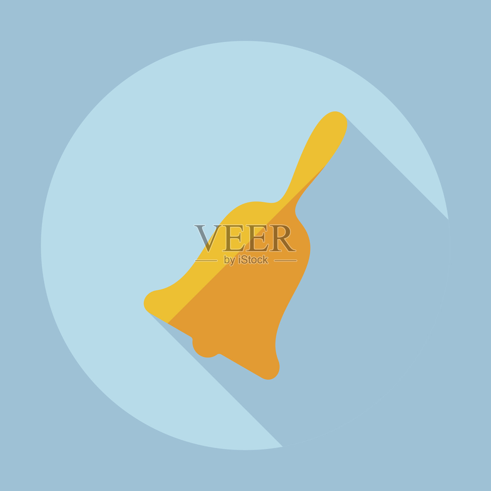 平板现代设计与影子学校钟插画图片素材